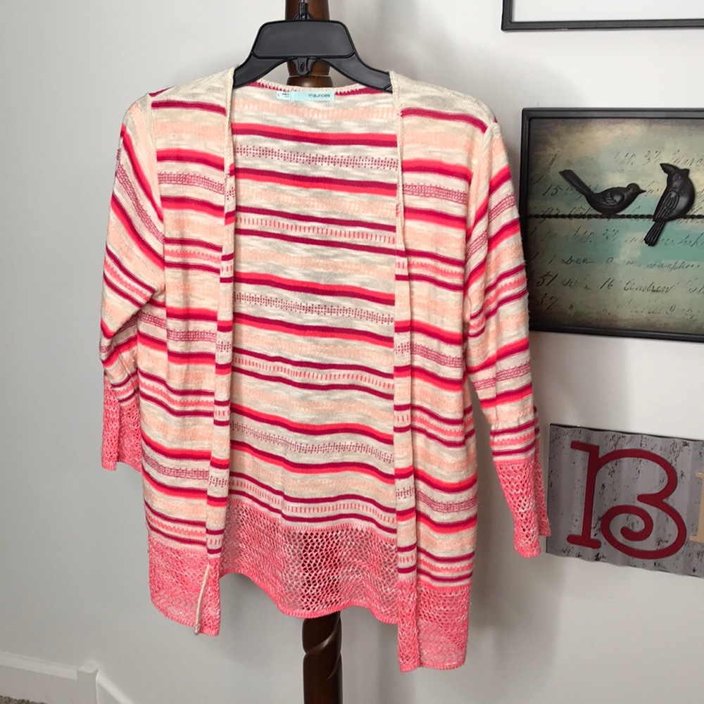 Maurice’s Womens Large Pink Beige Cardigan